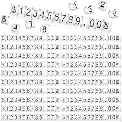 Jooehyer Dollar Display Ständer 50 Sets Preisschild Cube -Nummern Buchstaben Blocks Verstellbares Kleines Zähler Kit Jooehyer Dollar Display Ständer 50 Sets Preisschild Cube -Nummern Buchstaben Blocks Verstellbares Kleines Zähler Kit von Jooehyer