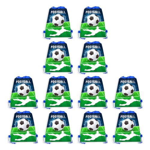 Jooehyer Fußball-Geschenktüte Aus Vliesstoff, Fußball, Süßigkeitenverpackung, Snacks, Aufbewahrungsbeutel, Kordelzug-Rucksack für Kinder, Sportparty, D von Jooehyer