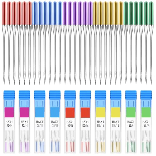Jooehyer Größen 9, 11, 14, 16, 18 Universelle Nähmaschinennadeln, 30 - Farbe, Reguläre Spitznähe Jooehyer Größen 9, 11, 14, 16, 18 Universelle Nähmaschinennadeln, 30 - Farbe, Reguläre Spitznähe von Jooehyer