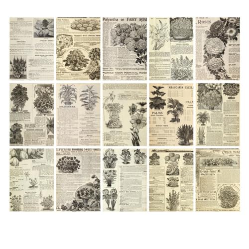 Jooehyer Retro-Handbuch-Materialbuch DIY-Basismaterialpaket Retro-Inspirationsserie Retro-Handbuch Dekoratives Trägerpapier, D von Jooehyer