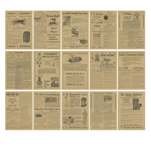 Jooehyer Retro-Handbuch-Materialbuch DIY-Basismaterialpaket Retro-Inspirationsserie Retro-Handbuch Dekoratives Trägerpapier, E von Jooehyer