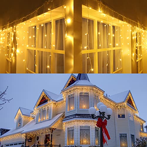 Joomer Eisregen Lichterkette Außen Warmweiß, 9M 300LED Eiszapfen Weihnachten Lichterkette Strom mit Timer, 8 Modi, Wasserdicht Weihnachtsbeleuchtung Außen für Garten Party Innen Balkon Deko Joomer Eisregen Lichterkette Außen Warmweiß, 9M 300LED Eiszapfen Weihnachten Lichterkette Strom mit Timer, 8 Modi, Wasserdicht Weihnachtsbeleuchtung Außen für Garten Party Innen Balkon Deko von Joomer
