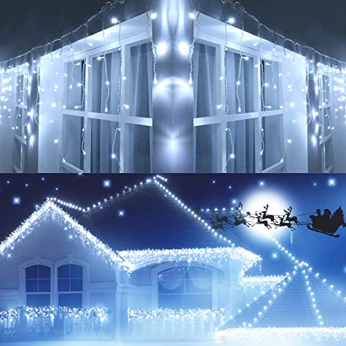 Joomer Eisregen Lichterkette Außen Weiß, 12M 400LED Eiszapfen Weihnachten Lichterkette Strom Timer, 8 Modi Weihnachtsbeleuchtung Lichtervorhang Aussen für Garten Party Innen Balkon Deko Joomer Eisregen Lichterkette Außen Weiß, 12M 400LED Eiszapfen Weihnachten Lichterkette Strom Timer, 8 Modi Weihnachtsbeleuchtung Lichtervorhang Aussen für Garten Party Innen Balkon Deko von Joomer