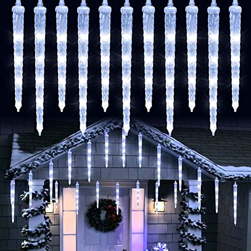 Joomer Eiszapfen Lichterkette Außen, 90 LED 20 Eiszapfen Weiß Weihnachtsbeleuchtung Outdoor 4M 8 Modi Wasserdicht Weihnachtsdeko Eisregen Lichterkette Strombetrieben mit Timer für Innen Fenster Deko Joomer Eiszapfen Lichterkette Außen, 90 LED 20 Eiszapfen Weiß Weihnachtsbeleuchtung Outdoor 4M 8 Modi Wasserdicht Weihnachtsdeko Eisregen Lichterkette Strombetrieben mit Timer für Innen Fenster Deko von Joomer