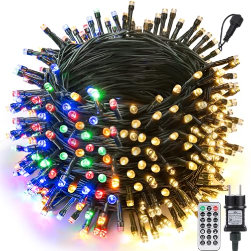 Joomer Lichterkette Außen, 20M 200LED Warmweiß und Bunt Weihnachtsbaum Lichterkette Strom mit Fernbedienung, Dimmbar Farbwechsel Weihnachtsbeleuchtung für Innen Outdoor Weihnachten Party Joomer Lichterkette Außen, 20M 200LED Warmweiß und Bunt Weihnachtsbaum Lichterkette Strom mit Fernbedienung, Dimmbar Farbwechsel Weihnachtsbeleuchtung für Innen Outdoor Weihnachten Party von Joomer