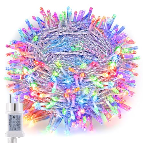 Joomer Lichterkette Außen 200 LED, 20M Weihnachtsbaum Lichterkette Strombetrieben mit Timer, 8 Modi Wasserdicht Weihnachtsbeleuchtung Innen für Outdoor Party Garten Hochzeit Deko, Bunt von Joomer