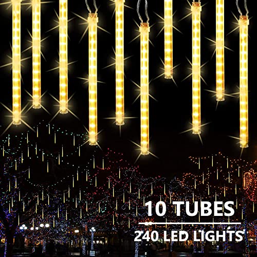 Joomer Meteorschauer Regen Lichter, 10 Röhren 240 LED Fallende Regen Lichterkette Wasserdichte Warmweiß Weihnachtsbeleuchtung Außen Schneefall Lichter für Outdoor Innen Hochzeit Garten Bäume Deko Joomer Meteorschauer Regen Lichter, 10 Röhren 240 LED Fallende Regen Lichterkette Wasserdichte Warmweiß Weihnachtsbeleuchtung Außen Schneefall Lichter für Outdoor Innen Hochzeit Garten Bäume Deko von Joomer