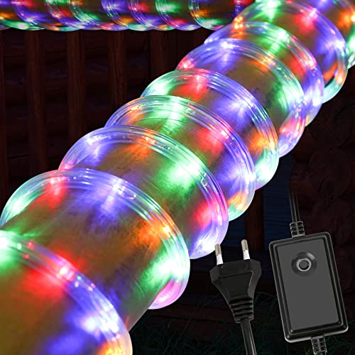 Jopassy 20m 480 LED Lichterschlauch Lichtschlauch – Innen und Außenbereich – energiesparende Leucht, Dekoration für Garten Fest Hochzeit, 8 Modi Lichterkette, Bunt von Jopassy