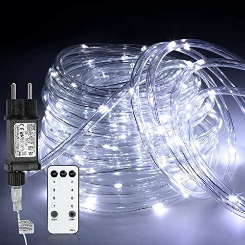 Jopassy 30M LED Lichterschlauch Außen, Lichtschlauch außen, IP44 Wasserfest LED Schlauch, mit Fernbedienung & Timer, für Außen Innen Party Hochzeit Weihnachten Dekolicht (Kaltweiß) von Jopassy