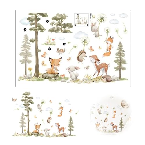 1 Stück Waldtiere Wandtattoo, Wandtattoo Waldtiere Baum Wandsticker Fuchs Hase REH Wandaufkleber Babyzimmer Pusteblume Wanddeko, Wandbilder für Wohnzimmer Schlafzimmer Babyzimmer 1 Stück Waldtiere Wandtattoo, Wandtattoo Waldtiere Baum Wandsticker Fuchs Hase REH Wandaufkleber Babyzimmer Pusteblume Wanddeko, Wandbilder für Wohnzimmer Schlafzimmer Babyzimmer von Jormftte
