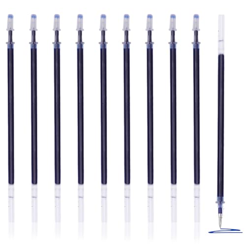 10 Stück Kugelschreiberminen, 0,5 mm Gel-Tinte Ersatzminen, Blau, Austauschbare Kugelschreiber Minen Tinte Glatte Schreiben Kugelschreiber Nachfüllungen Tintenschreiber von Jormftte