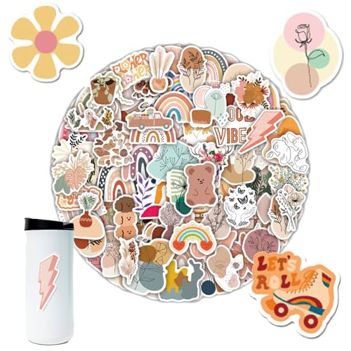 100 Stück Bohemian Sticker Set, Vintage Sticker Aesthetic Aufkleber, PVC Scrapbook Zubehör für Laptop, Telefon, Wasserflasche, Skateboard, Koffer, Gitarre 100 Stück Bohemian Sticker Set, Vintage Sticker Aesthetic Aufkleber, PVC Scrapbook Zubehör für Laptop, Telefon, Wasserflasche, Skateboard, Koffer, Gitarre von Jormftte