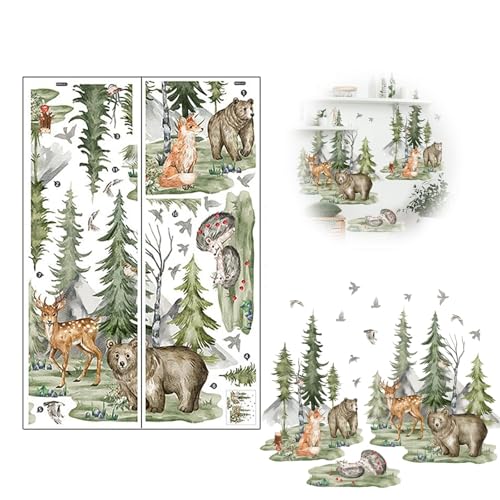 2 Stück Waldtiere Wandtattoo, Baum Groß Reh Fuchs Bär Wandsticker Wanddeko, Tiere Wandaufkleber für Kinderzimmer Wohnzimmer Schlafzimmer Wanddeko 2 Stück Waldtiere Wandtattoo, Baum Groß Reh Fuchs Bär Wandsticker Wanddeko, Tiere Wandaufkleber für Kinderzimmer Wohnzimmer Schlafzimmer Wanddeko von Jormftte