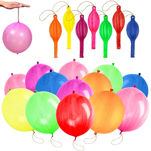 20 Stück große Punch-Ballons für Kinder, Neon-Punchbälle mit Gummiband, für drinnen oder draußen, Spaß, Kinderparty und Geburtstagsfeier, Kinder-Partytütenfüller von Jormftte
