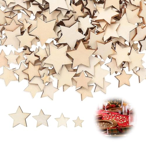 200 Stück Holzsterne Gemischt, Mini Holzsterne 10/12/15/20mm, Holzstern Streudeko, Holzsterne zum Basteln und Dekorieren, Kleine Holzsterne für Weihnachts Deko Ornamente Weihnachtsfeier Tischdeko 200 Stück Holzsterne Gemischt, Mini Holzsterne 10/12/15/20mm, Holzstern Streudeko, Holzsterne zum Basteln und Dekorieren, Kleine Holzsterne für Weihnachts Deko Ornamente Weihnachtsfeier Tischdeko von Jormftte