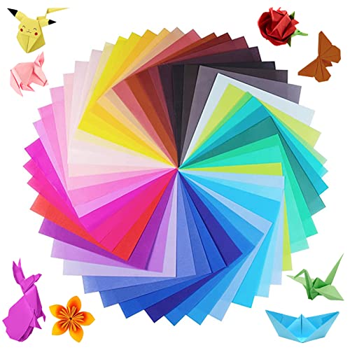 50 Farben Origami Papier, handgemachtes Origami, 15 x 15 cm quadratisch geformtes Klapppapier für Kinder Erwachsene zum Handgefertigtes Origami -Design, DIY Kunst und Bastelprojekte von Jormftte