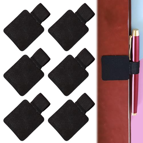 6 Stück Selbstklebend Stiftschlaufe, 4x4 cm Schwarz Tagebuch Pen Holder, PU Leder Eingabestift Klappe, Gummiband Zubehör Notizbuch Kalender Tagebücher Tablet Klemmbrett Elastische Schlaufe Notebook 6 Stück Selbstklebend Stiftschlaufe, 4x4 cm Schwarz Tagebuch Pen Holder, PU Leder Eingabestift Klappe, Gummiband Zubehör Notizbuch Kalender Tagebücher Tablet Klemmbrett Elastische Schlaufe Notebook von Jormftte