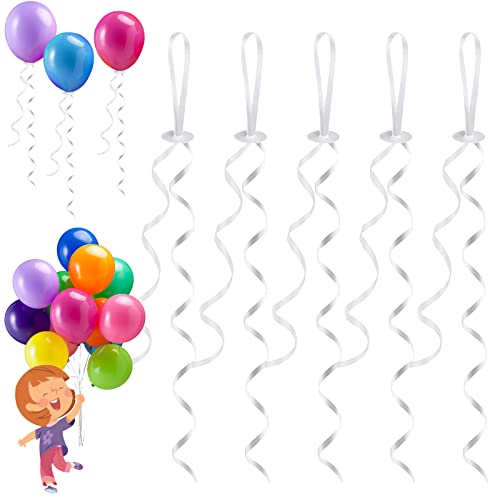 Ballonverschlüsse Helium mit Schnur, 50 Stück Weiße Ballonband, Luftballon Verschluss, für Machen Luftballon Girlande Hochzeitsfeier Geburtstag Party von Jormftte