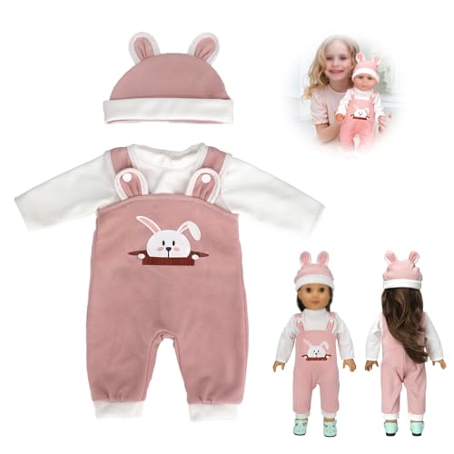 Kleidung Outfits für Baby Puppen, 1 Stück Pink Süße Puppenkleidung, Baby Kleidung Puppenzubehör mit Hut Langarm Hose, Baby Puppe Kleidung und Zubehör für 43 cm Neugeborene Babypuppen von Jormftte