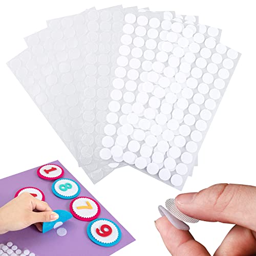 Klettpunkte Selbstklebend 15 mm, 1020 Stück Klett Klebepunkte, Self Adhesive Klett Klebepunkte Stark Klebend Klettband, für DIY Handwerk auf Papier, Kunststoff, Glas, Leder, Metall (Weiß) von Jormftte