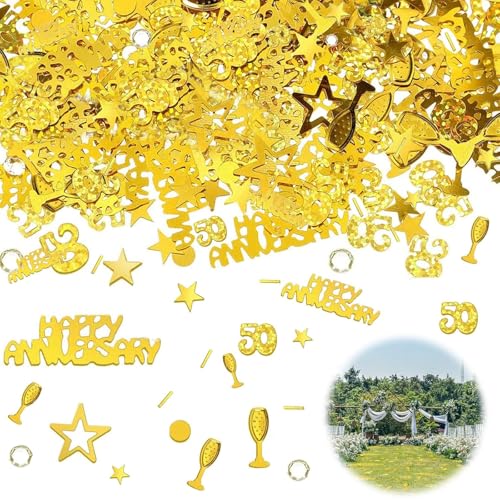 Konfetti 50 Geburtstag Hochzeit Deko, 15g Glitzer Konfetti Goldene Hochzeit 50, Goldene Streudeko Tisch Deko für Geburtstag, Jubiläum, Valentinstag Party Konfetti 50 Geburtstag Hochzeit Deko, 15g Glitzer Konfetti Goldene Hochzeit 50, Goldene Streudeko Tisch Deko für Geburtstag, Jubiläum, Valentinstag Party von Jormftte