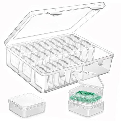 Jortmrd 30 Stück Plastikbox mit Deckel Klein Sortierboxen für Kleinteile 5,5 x 5,5 x 2cm Mini Aufbewahrungsboxen aus Klarem Kunststoff Kunststoffbox mit Klappdeckel für Perlen, Schmuck, Bastelartikel Jortmrd 30 Stück Plastikbox mit Deckel Klein Sortierboxen für Kleinteile 5,5 x 5,5 x 2cm Mini Aufbewahrungsboxen aus Klarem Kunststoff Kunststoffbox mit Klappdeckel für Perlen, Schmuck, Bastelartikel von Jortmrd
