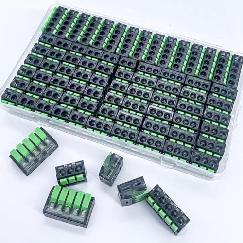 Jortmrd 75 Stück Verbindungsklemmen Set, 4 mm² Kabelklemmen Elektro Kabelverbinder Klemmen 2 3 5 Polig mit Hebel für Alle Leiterarten Weltweit, Aktualisierte Versionen Frei kombiniert Werden (grün) Jortmrd 75 Stück Verbindungsklemmen Set, 4 mm² Kabelklemmen Elektro Kabelverbinder Klemmen 2 3 5 Polig mit Hebel für Alle Leiterarten Weltweit, Aktualisierte Versionen Frei kombiniert Werden (grün) von Jortmrd