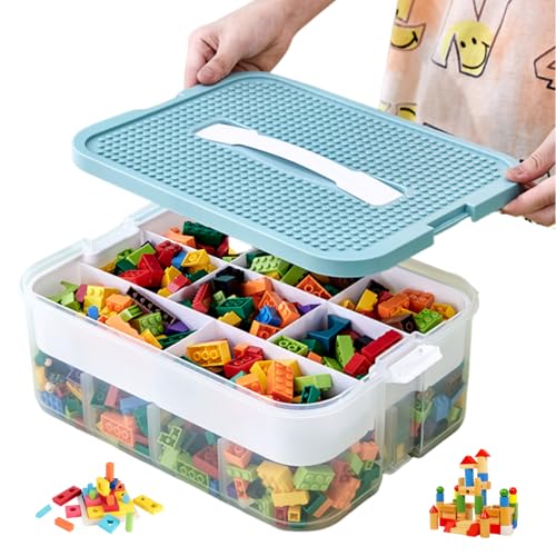 Jortmrd Aufbewahrungsbox für LeGo, BausTeine, Aufbewahrung mit Deckel Stapelbar Aufbewahrungsboxen fur LeGo, BausTeine, Organizer Kunststoff Sortierbox Spielzeug Transparent für Kinder Spielzeugkiste von Jortmrd