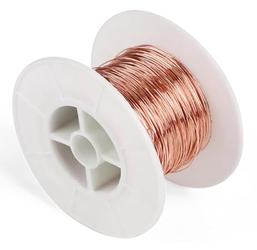 Jortmrd Reiner Kupferdraht 0.5mm x 50m T2 Blanker Kupferdrähte Basteldraht Schmuckdraht Kupferdrahtspule Copper Wire für Elektrokultur Gartenarbeit Pflanzen Handwerk Schweißen DIY Schmuckherstellung von Jortmrd