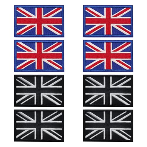 ZGDEIWGF 8 Britische Aufnäher, Nationalflaggen-Stoffaufnäher, Näh-Stickerei-Aufnäher, Jeans-Aufnäher, Rucksack-Aufnäher ZGDEIWGF 8 Britische Aufnäher, Nationalflaggen-Stoffaufnäher, Näh-Stickerei-Aufnäher, Jeans-Aufnäher, Rucksack-Aufnäher von Jorva