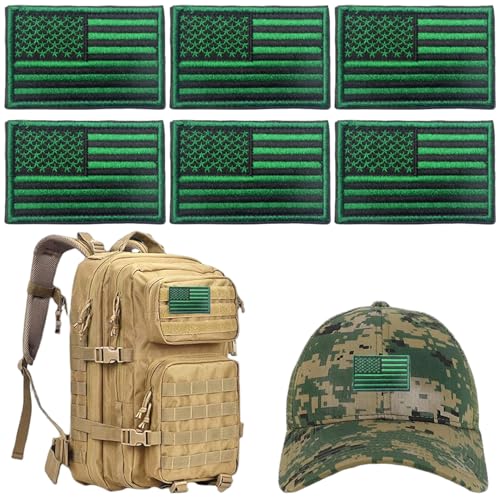 6 Stück Aufnäher mit amerikanischer Flagge, 7, 9 x 5, 1 cm, bestickt, zum Aufkleben, USA-Flagge, für Stoffrucksäcke und Taschen, grün 6 Stück Aufnäher mit amerikanischer Flagge, 7, 9 x 5, 1 cm, bestickt, zum Aufkleben, USA-Flagge, für Stoffrucksäcke und Taschen, grün von Jorzer