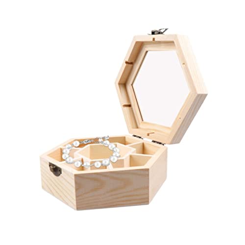 Jorzer Hölzerne Schmuckkästchen Klein Sechskant Schmuckaufbewahrung Schmuckkasten mit Deckel DIY Schmuckschatulle für Ohrringe Halskette Ring SüßIgkeiten Sein Jorzer Hölzerne Schmuckkästchen Klein Sechskant Schmuckaufbewahrung Schmuckkasten mit Deckel DIY Schmuckschatulle für Ohrringe Halskette Ring SüßIgkeiten Sein von Jorzer