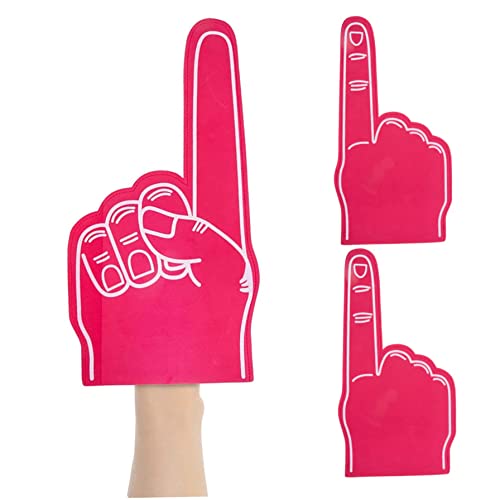 Jorzer Riesige Schaumstoff Finger 45,7 cm Riesige Schaumstoff Finger Schaumstoff Hand Cheerleading Schaumstoff Finger Für Sport Cheer Schule Sport Spiele Partyzubehör 3 Stück Rot von Jorzer