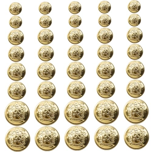 Messingknöpfe Set, 40pcs Kleidung Goldknöpfe runde Vintage DIY -Nähkleidung für Blazer, Anzüge, Sportmantel, Uniform, Jacke Messingknöpfe Set, 40pcs Kleidung Goldknöpfe runde Vintage DIY -Nähkleidung für Blazer, Anzüge, Sportmantel, Uniform, Jacke von Jorzer
