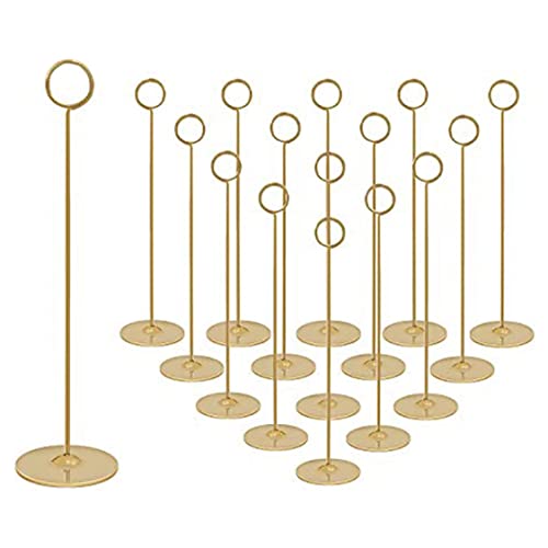 Place -kartenhalter Edelstahl -tischnummer Inhaber 7.87 '' Tischpflegeinhaber Für Hochzeit, Bankett, Restaurant (Gold, 16pcs/Set) Tischschildhalter, Goldtischständer von Jorzer