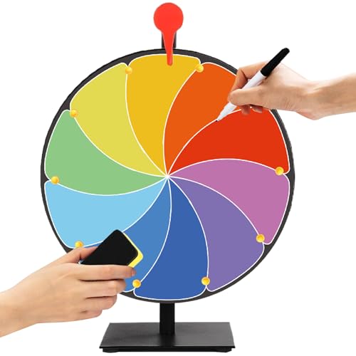 Preisrad 12 Zoll 10 Fächer farbiges Preisrad mit Ständer wiederverwendbares Glücksrad mit trocken abwischbarem Marker und Radiergummi für Messen Karnevals-Glücksrad Preisrad 12 Zoll 10 Fächer farbiges Preisrad mit Ständer wiederverwendbares Glücksrad mit trocken abwischbarem Marker und Radiergummi für Messen Karnevals-Glücksrad von Jorzer