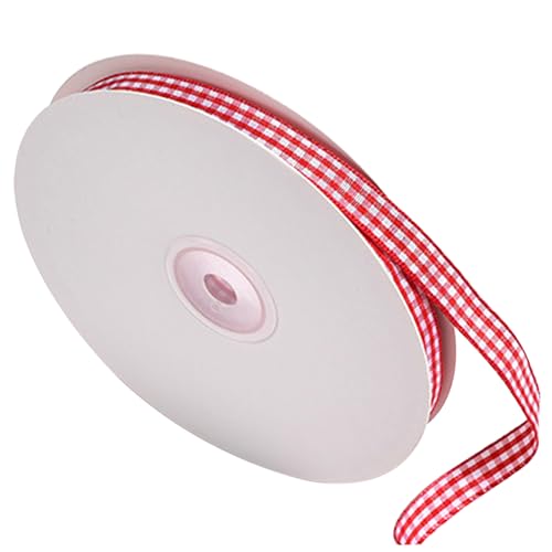 Red Gingham Ribbon, 0, 4 Zoll x 49 Yards Gingham Ribbon, lustige DIY -Plaid wiederverwendbare Bänder für Geschenkverpackungen, ideal für Backhandwerk -Partydekorationen von Jorzer