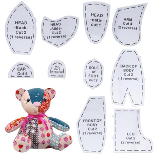 Speicherbärenmuster für das Nähen, 10pcs Acryl -Quilt -Vorlagen Lineal Set Nähgedächtnisbärenmuster für Anfänger Speicherbärenmuster für das Nähen, 10pcs Acryl -Quilt -Vorlagen Lineal Set Nähgedächtnisbärenmuster für Anfänger von Jorzer