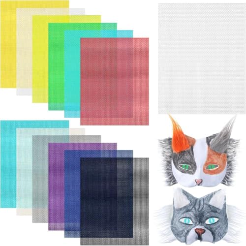Joselin 12 Stück Augengitter 7,9 X 5,9 DIY Therian-Masken-Material-Kit Kunststoff-Augengitterblätter für DIY-Bastelset von Joselin