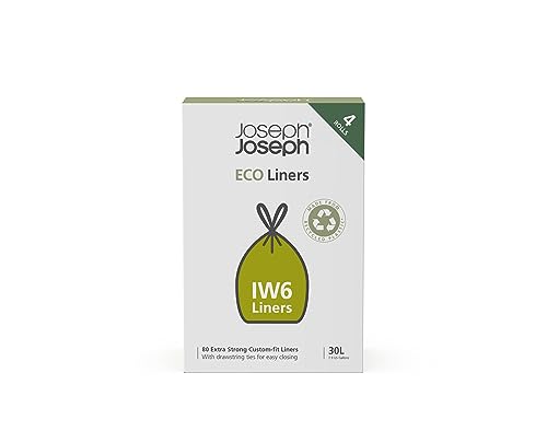 Joseph Joseph IW6 30L Öko Eco Müllbeutel aus recyceltem Kunststoff, Küchenabfallbeutel mit Kordelzug, extra stark - 4 Pack x 20 Beutel, Grau Joseph Joseph IW6 30L Öko Eco Müllbeutel aus recyceltem Kunststoff, Küchenabfallbeutel mit Kordelzug, extra stark - 4 Pack x 20 Beutel, Grau von Joseph Joseph