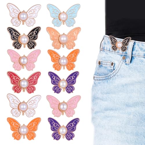 12 Stück Hose Enger Machen Clip Schmetterlings Form Knöpfe Hosen Enger Machen Clip Taillenspanner Fliege Waist Knots Verstellbare Jeansknöpfe Für Jeans Ohne Nähen Und Ohne Werkzeug 12 Stück Hose Enger Machen Clip Schmetterlings Form Knöpfe Hosen Enger Machen Clip Taillenspanner Fliege Waist Knots Verstellbare Jeansknöpfe Für Jeans Ohne Nähen Und Ohne Werkzeug von Josojoou
