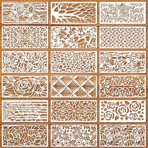 18 Stück Kunststoff Schablonen Set Zum Basteln Schablone Malen Textilgestaltung Stencil Geometrische Malschablonen Zeichenschablonen Zum Diy Holz Möbeln Papier Leinwand Scrapbook Handwerk 18 Stück Kunststoff Schablonen Set Zum Basteln Schablone Malen Textilgestaltung Stencil Geometrische Malschablonen Zeichenschablonen Zum Diy Holz Möbeln Papier Leinwand Scrapbook Handwerk von Josojoou