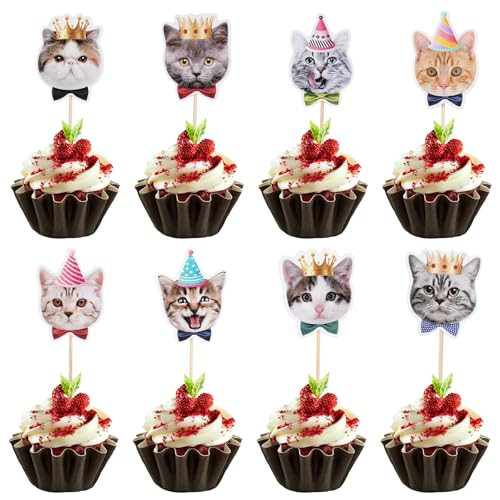 40 Stück Muffin Deko Katzen Geburtstag Deko Katzen Cupcake Topper Süße Cat Happy Birthday Party Kuchen Dekoration Mit Haustiermotiv Zarte Kätzchen Tier Tortenaufleger Für Katze Pet Geburtstag Party 40 Stück Muffin Deko Katzen Geburtstag Deko Katzen Cupcake Topper Süße Cat Happy Birthday Party Kuchen Dekoration Mit Haustiermotiv Zarte Kätzchen Tier Tortenaufleger Für Katze Pet Geburtstag Party von Josojoou