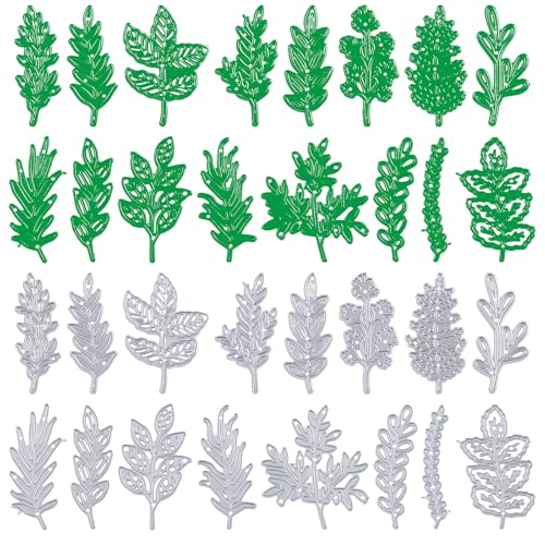 Blatt-Stanzformen für Kartenherstellung, verschiedene Blätter, Metall-Stanzschablonen für DIY, Scrapbooking, Album, dekorative Prägepapier-Stanzformen, Kartenherstellung, 10 Stück von Josojoou