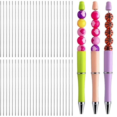 Josojoou 50 Stück Edelstahl-Rohlinge, rostbeständige Metallperlenstäbe, Ersatz, 11,7 cm, DIY-Perlenstangenverlängerung, Bastelzubehör für Perlenstift-Reparatur von Josojoou