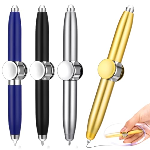 Jostift 4 Stück Fidget Pen,Spinning Pen Fidget Stifte mit LED-Licht Finger Stress Releasing Kugelschreiber Fidget Stifte für Erwachsene Kinder von Jostift