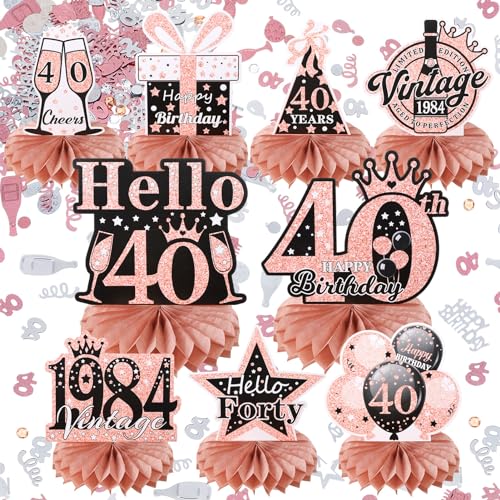 Jostift 40.Geburtstag Frauen Deko, Geburtstagsdeko Frauen Männer 10 Stk Tischdeko Geburtstag Dekoration Party Zubehör Konfetti für Waben Tischdekoration Papier Deko Set Jostift 40.Geburtstag Frauen Deko, Geburtstagsdeko Frauen Männer 10 Stk Tischdeko Geburtstag Dekoration Party Zubehör Konfetti für Waben Tischdekoration Papier Deko Set von Jostift