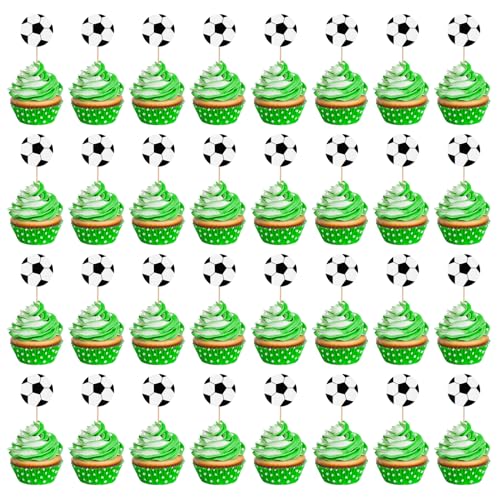 Jostift 50 Stück Tortendeko Fussball, Fußball Kuchen Deko, Fussball Cupcake Topper Fussball Muffin Deko Fussball Geburtstag Deko Fussball Deko für Geburtstagsfeie Babyparty Fußball-Mottoparty Jostift 50 Stück Tortendeko Fussball, Fußball Kuchen Deko, Fussball Cupcake Topper Fussball Muffin Deko Fussball Geburtstag Deko Fussball Deko für Geburtstagsfeie Babyparty Fußball-Mottoparty von Jostift