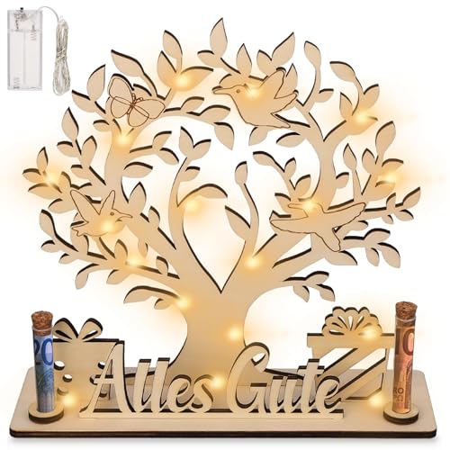 Jostift Geldbaum Geschenk aus Holz, Lebensbaum Deko, Geldbaum Hochzeit, Personalisierte Geburtstag Geschenk, Geldgeschenke Verpackung für Männer Frauen Brautpaar Jostift Geldbaum Geschenk aus Holz, Lebensbaum Deko, Geldbaum Hochzeit, Personalisierte Geburtstag Geschenk, Geldgeschenke Verpackung für Männer Frauen Brautpaar von Jostift