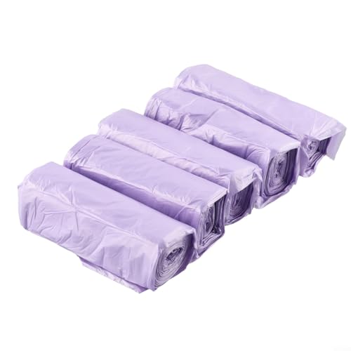 5 Rollen tragbare Müllbeutel für Sauberkeit auf Festivals und Campingplätzen, ideal für Outdoor-Abenteuer und den Hausgebrauch (lila) von Jotekonoby